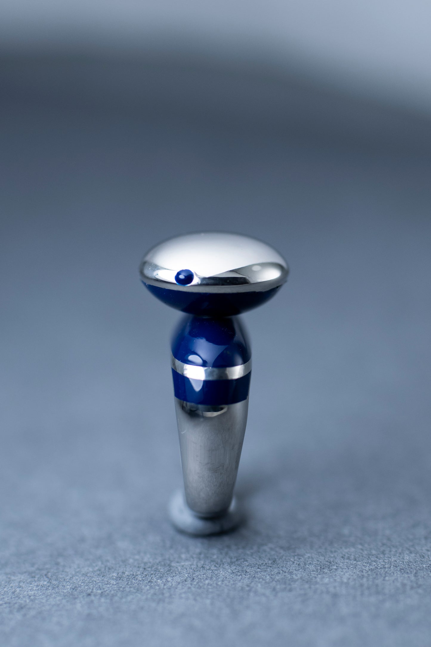 'Equilibrium4' Silver and Ultramarine Blue Enamel Ring