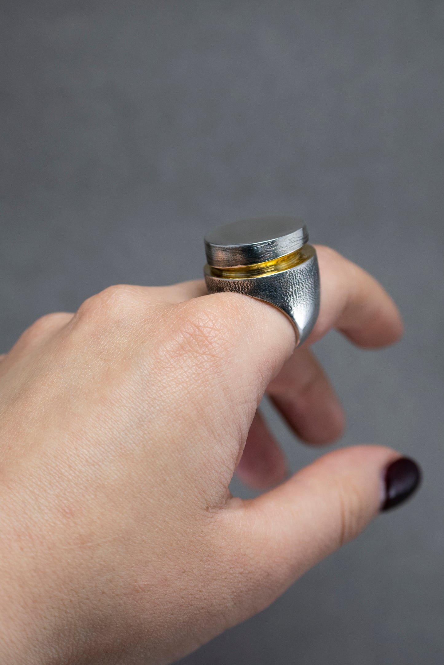Sun Eclips Silver Ring