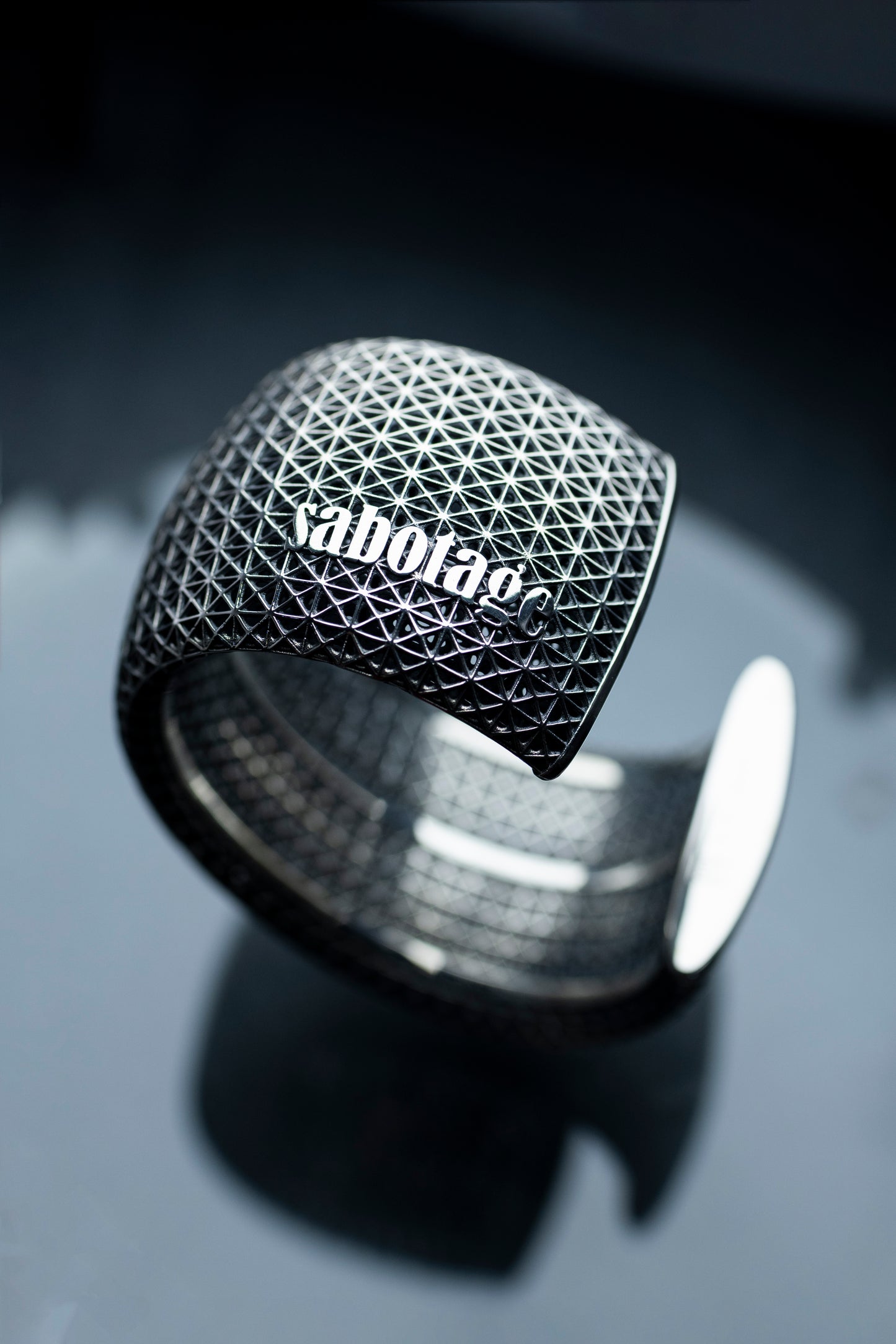 "Sabotage" silver cuff bracelet