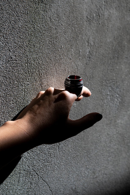 Red enamel Silver Ring