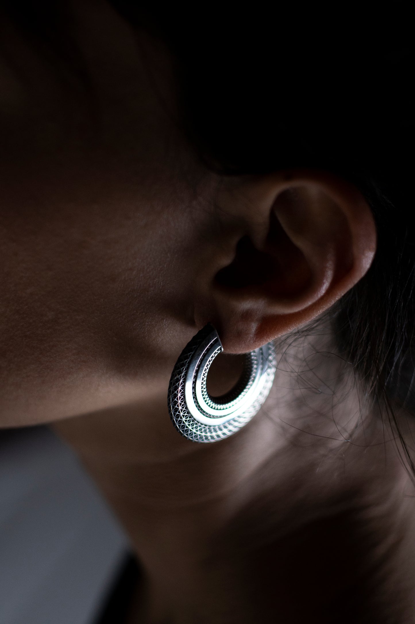 "Orbit" Silver Hoop Earrings