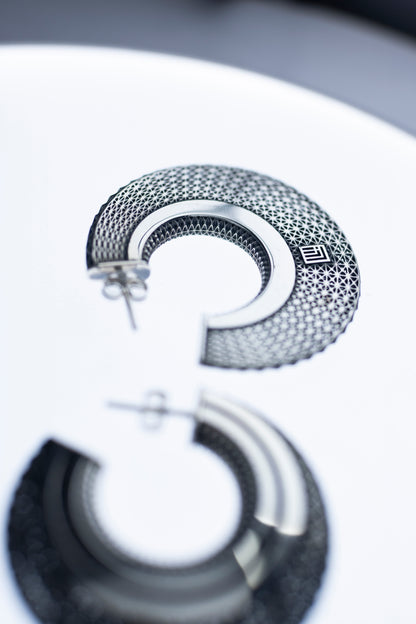 "Orbit" Silver Hoop Earrings