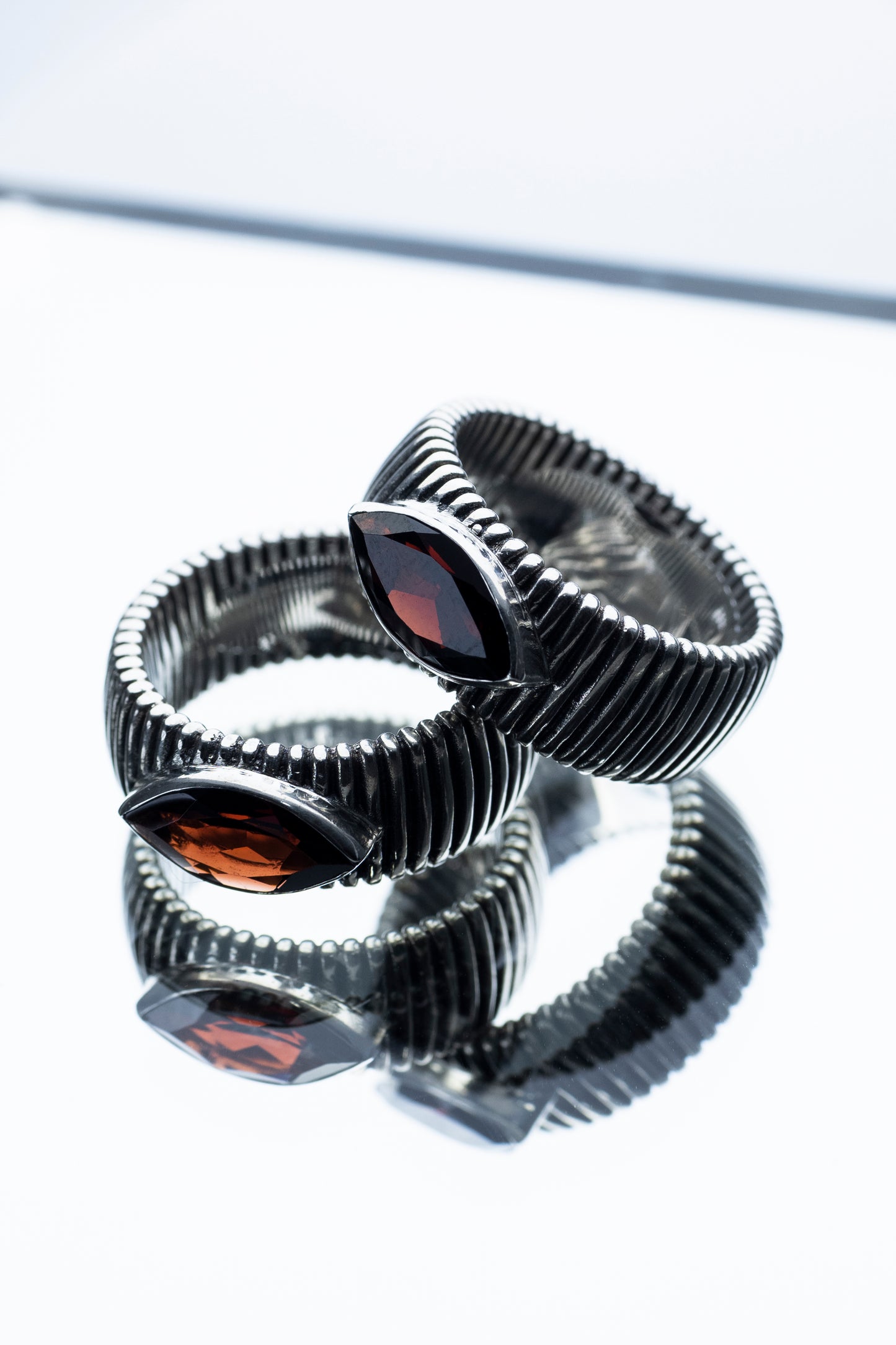 Silver Ring with Red Garnet