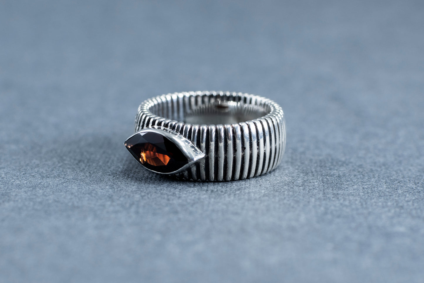 Silver Ring with Red Garnet